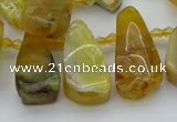 CTD487 Top drilled 10*22mm - 15*45mm freeform yellow opal beads