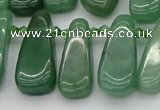 CTD488 Top drilled 10*22mm - 15*45mm freeform green aventurine beads