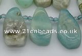 CTD489 Top drilled 10*22mm - 15*45mm freeform amazonite beads