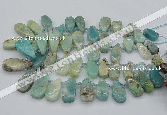 CTD489 Top drilled 10*22mm - 15*45mm freeform amazonite beads