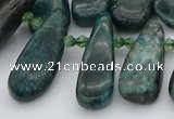 CTD492 Top drilled 10*22mm - 15*45mm freeform green apatite beads