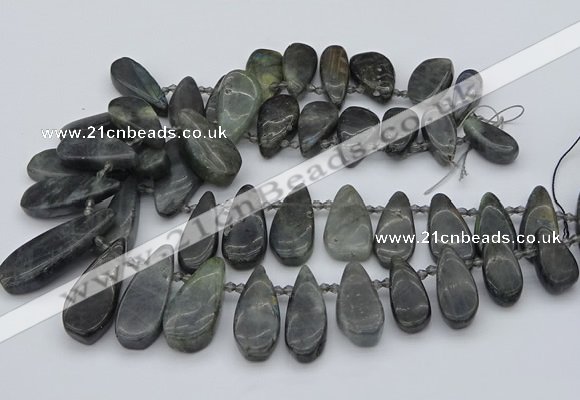 CTD495 Top drilled 10*22mm - 15*45mm freeform labradorite beads