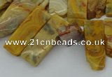 CTD499 Top drilled 10*25mm - 10*45mm sticks yellow crazy lace agate beads