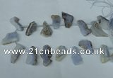 CTD519 Top drilled 15*25mm - 25*38mm freeform agate beads