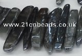 CTD530 Top drilled 10*25mm - 10*60mm wand plated agate beads