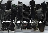 CTD532 Top drilled 10*30mm - 10*65mm wand plated agate beads
