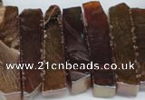 CTD534 Top drilled 10*30mm - 10*65mm wand plated agate beads