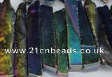 CTD537 Top drilled 10*30mm - 10*65mm wand plated agate beads