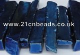 CTD538 Top drilled 10*30mm - 10*65mm wand plated agate beads