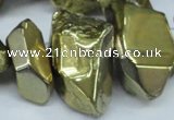 CTD550 Top drilled 10*25mm – 15*35mm nuggets plated quartz beads