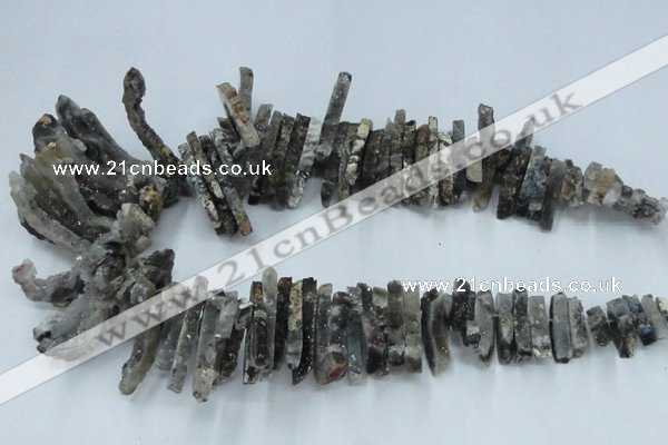 CTD555 Top drilled 6*15mm - 10*40mm wand agate beads