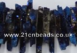 CTD560 Top drilled 6*15mm - 10*40mm wand plated agate beads