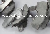 CTD562 Top drilled 10*20mm - 10*40mm freeform plated agate beads