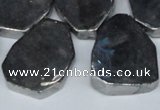 CTD571 Top drilled 20*30mm - 30*45mm freeform plated agate beads