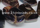 CTD574 Top drilled 20*30mm - 30*45mm freeform plated agate beads