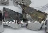 CTD577 Top drilled 20*30mm - 30*50mm freeform plated agate beads