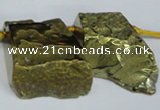 CTD578 Top drilled 20*30mm - 30*50mm freeform plated agate beads