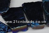 CTD579 Top drilled 20*30mm - 30*50mm freeform plated agate beads