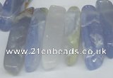 CTD581 Top drilled 8*25mm - 8*55mm wand blue lace agate beads