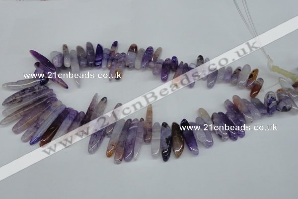 CTD583 Top drilled 6*20mm - 6*45mm wand agate gemstone beads