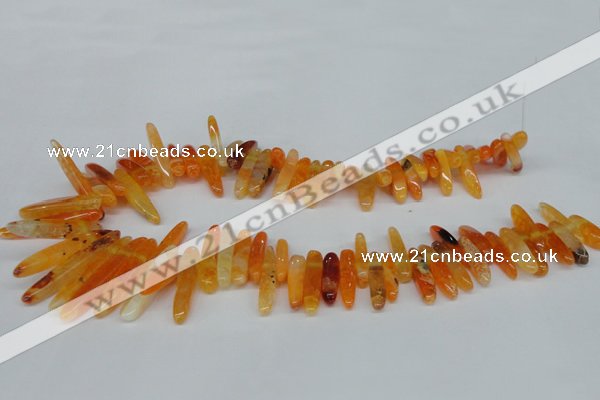 CTD584 Top drilled 6*20mm - 6*45mm wand agate gemstone beads