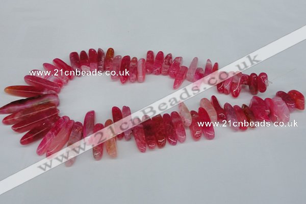 CTD585 Top drilled 6*20mm - 6*45mm wand agate gemstone beads