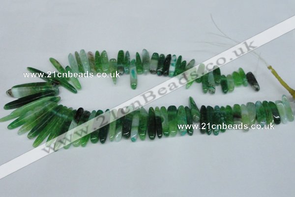 CTD586 Top drilled 6*20mm - 6*45mm wand agate gemstone beads