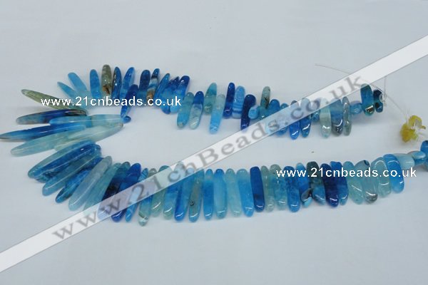 CTD587 Top drilled 6*20mm - 6*45mm wand agate gemstone beads