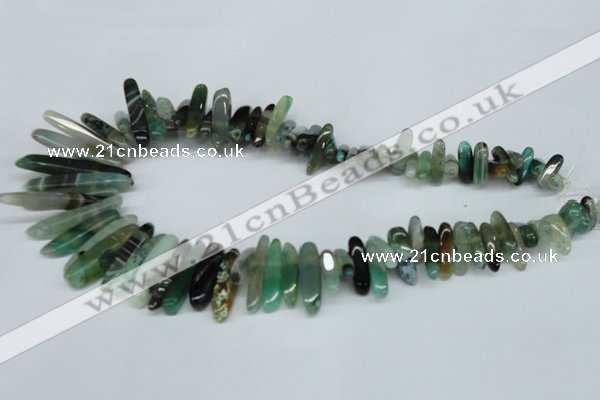 CTD588 Top drilled 6*20mm - 6*45mm wand agate gemstone beads