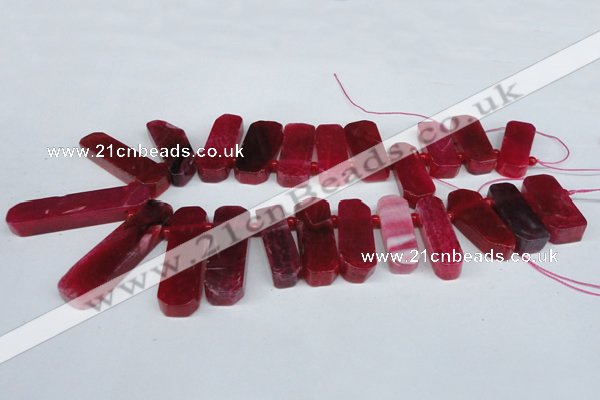 CTD592 Top drilled 12*30mm - 15*50mm wand agate gemstone beads