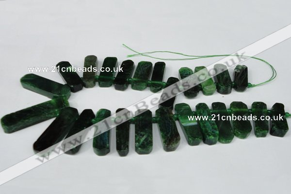 CTD593 Top drilled 12*30mm - 15*50mm wand agate gemstone beads