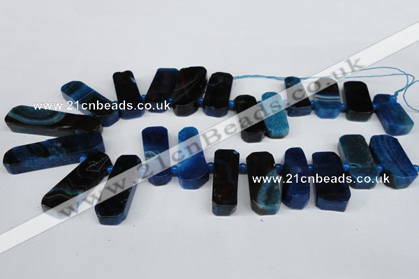 CTD594 Top drilled 12*30mm - 15*50mm wand agate gemstone beads