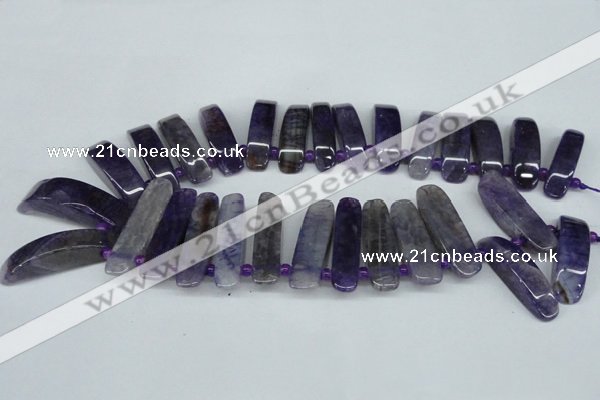 CTD596 Top drilled 10*30mm - 12*45mm wand agate gemstone beads