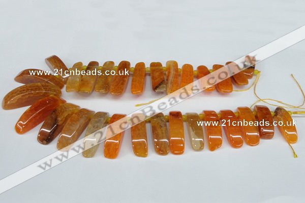 CTD597 Top drilled 10*30mm - 12*45mm wand agate gemstone beads