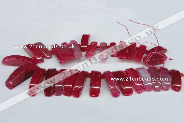 CTD598 Top drilled 10*30mm - 12*45mm wand agate gemstone beads