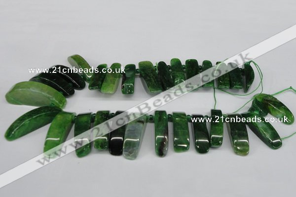 CTD599 Top drilled 10*30mm - 12*45mm wand agate gemstone beads