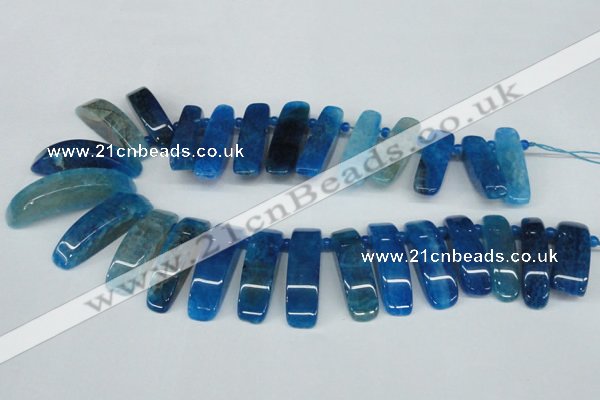 CTD600 Top drilled 10*30mm - 12*45mm wand agate gemstone beads