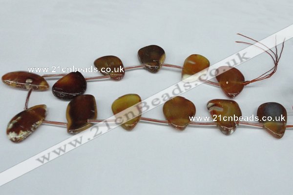 CTD609 Top drilled 20*25mm - 25*40mm freeform agate gemstone beads