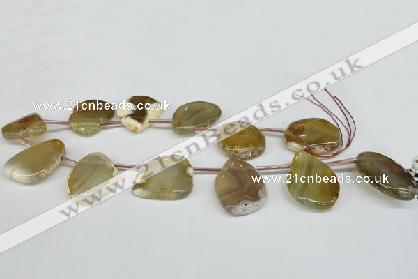 CTD610 Top drilled 25*35mm - 30*40mm freeform agate gemstone beads