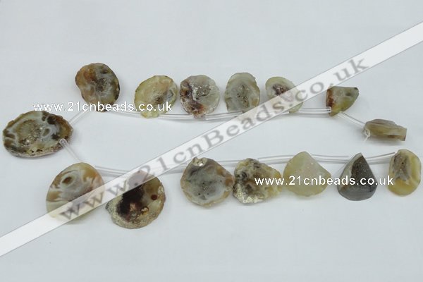 CTD614 Top drilled 15*20mm - 25*35mm freeform agate gemstone beads