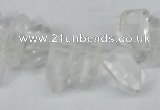 CTD624 Top drilled 8*15mm - 10*25mm faceted nuggets white crystal beads