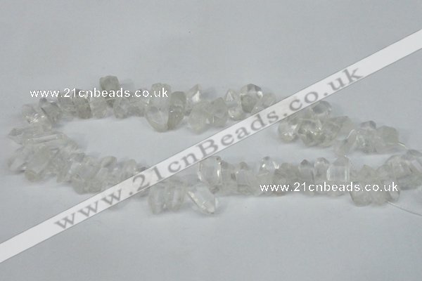 CTD624 Top drilled 8*15mm - 10*25mm faceted nuggets white crystal beads