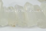 CTD625 Top drilled 10*25mm - 12*35mm faceted nuggets white crystal beads