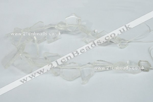 CTD628 Top drilled 15*20mm - 30*40mm freeform white crystal beads