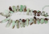 CTD640 Top drilled 10*25mm - 12*45mm wand australia chrysoprase beads