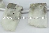 CTD645 Top drilled 15*25mm - 25*40mm freeform quartz beads