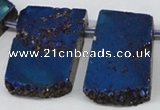 CTD655 Top drilled 15*25mm - 25*40mm freeform plated quartz beads