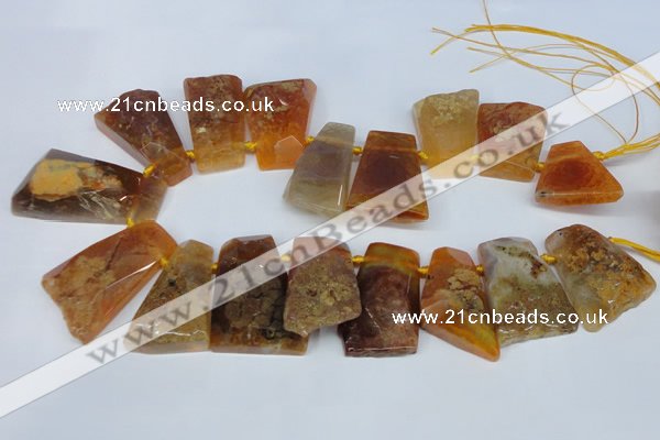 CTD657 Top drilled 25*40mm - 30*55mm freeform agate beads