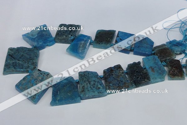 CTD665 Top drilled 25*30mm - 30*40mm freeform agate beads