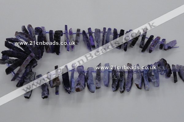 CTD672 Top drilled 10*25mm - 12*45mm wand agate gemstone beads